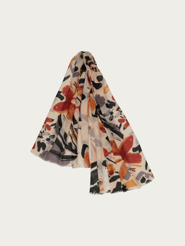 Sustainability Edition - Schal mit abstraktem Blumen-Design - cashew / OneSize | 640032-071