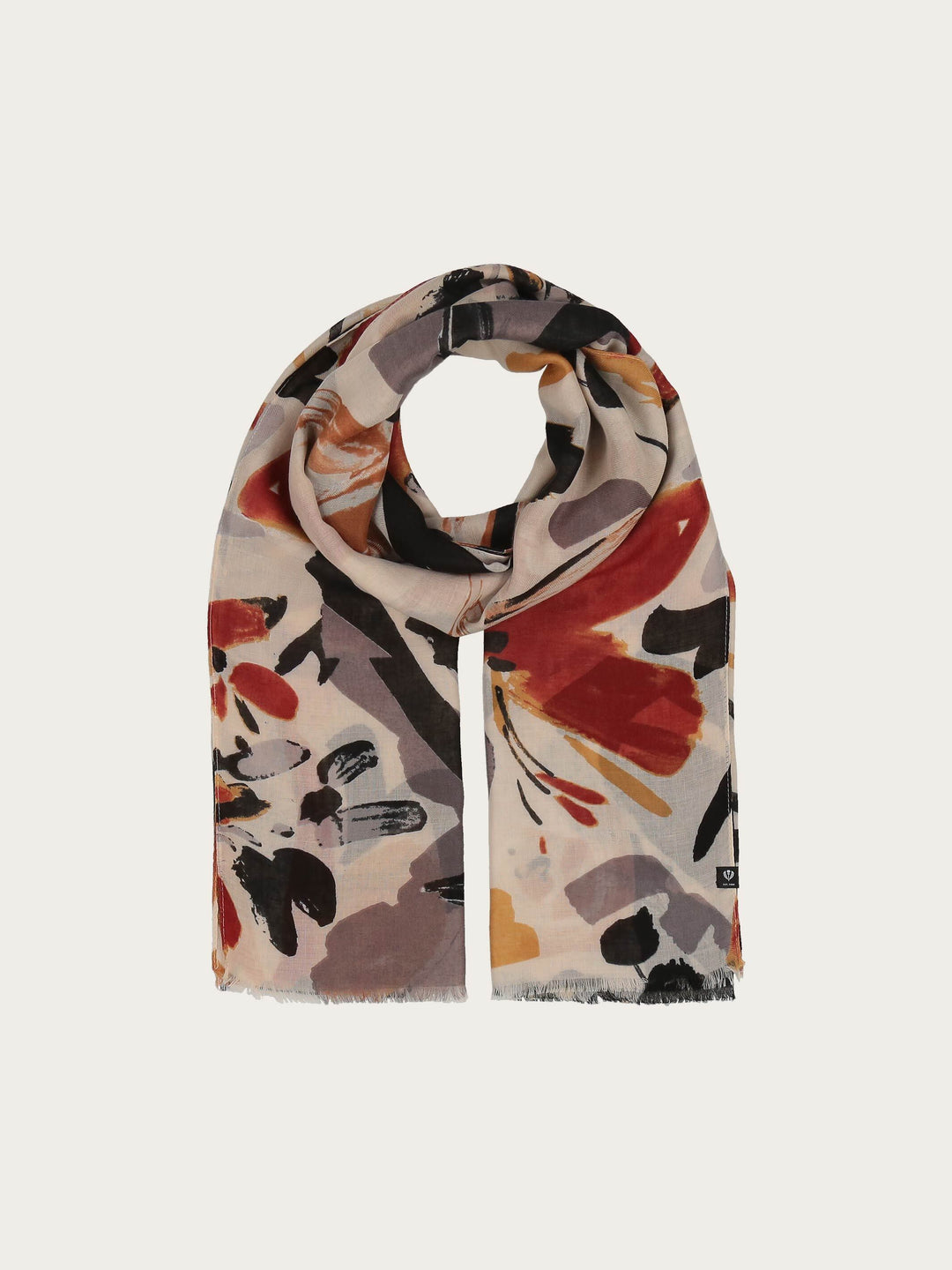 Sustainability Edition - Schal mit abstraktem Blumen-Design - cashew / OneSize | 640032-071