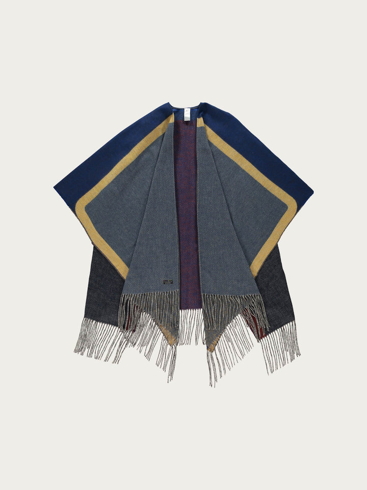 Sustainability Edition - Cashmink-Poncho mit Fischgrät-Design - Made in Germany - parisian night / OneSize | 644008-579