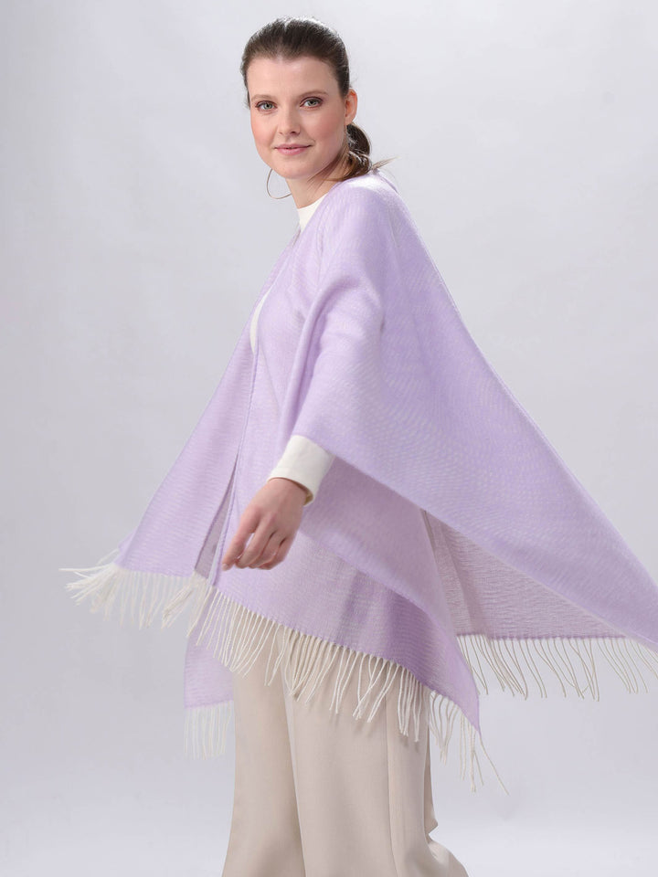 Sustainability Edition - Einfarbiger Poncho - Made in Germany - lavender / OneSize | 644009-460