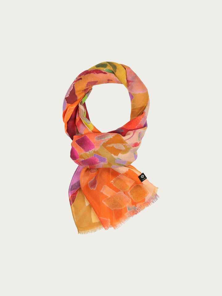 Sustainability Edition - Schal mit abstraktem floralem Design - apricot / OneSize | 645022-240