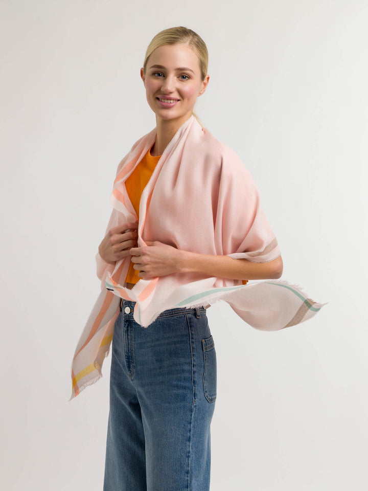 Sustainability Edition - Stola mit Hightlight-Streifen - Made in Germany - soft apricot / OneSize | 645103-243