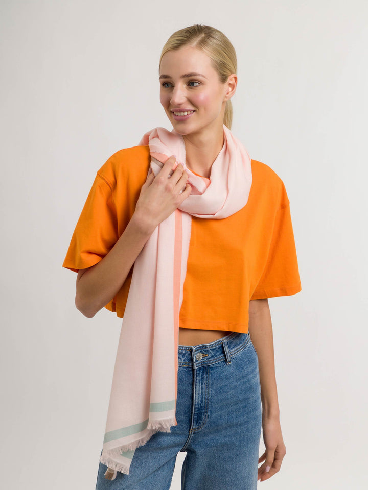 Sustainability Edition - Stola mit Hightlight-Streifen - Made in Germany - soft apricot / OneSize | 645103-243