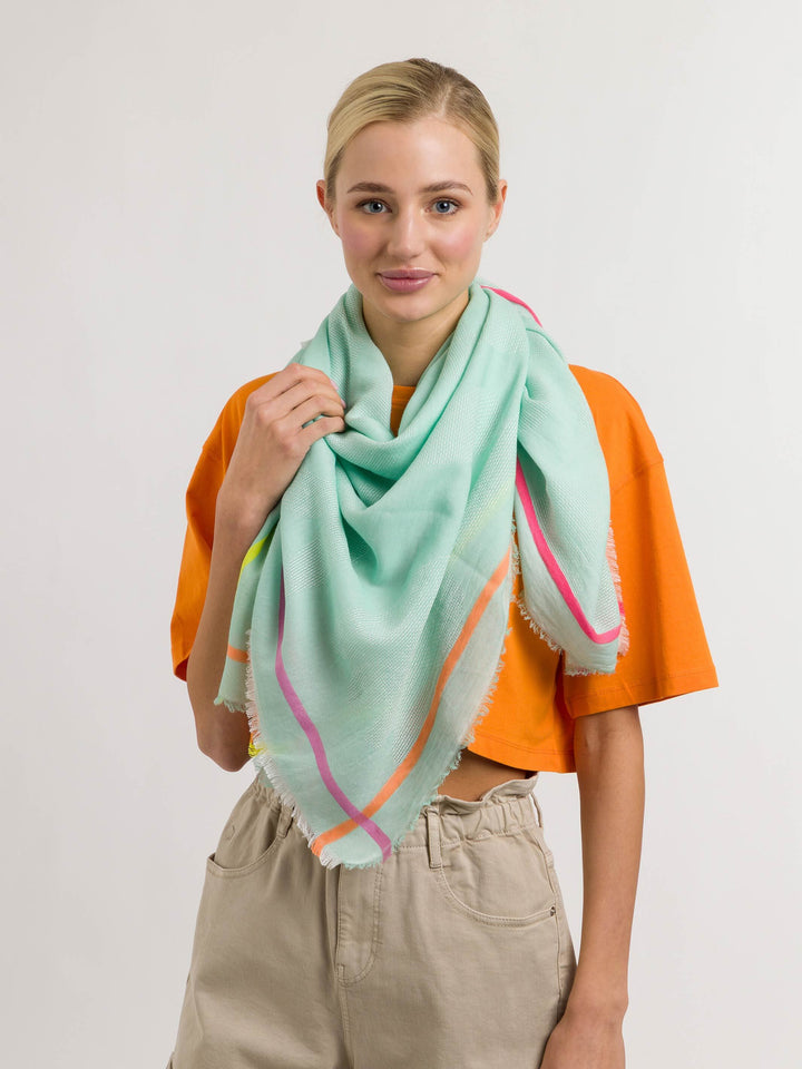 Sustainability Editon - Tuch mit Highlight-Streifen - neo mint / OneSize | 646020-611