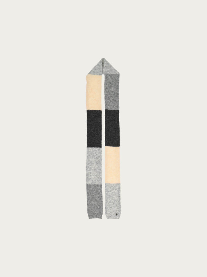 Sustainability Edition - Schmaler Strickschal mit Colour Blocks in Wollmischung - grey / OneSize | 647031-960