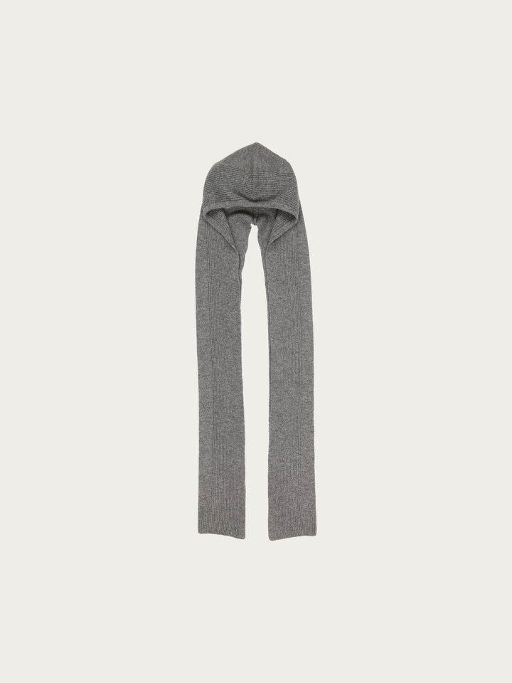 Sustainability Edition - Gerippter Strick-Kapuzenschal in Wollmischung - grey / OneSize | 647035-960