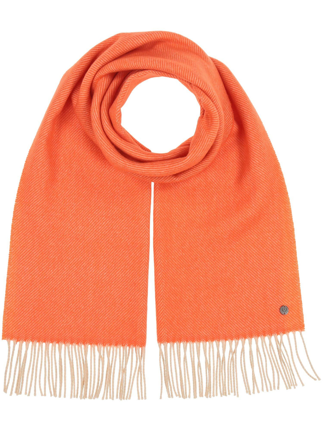 Sustainability Edition - Wollschal mit Fischgrät-Muster - cyber orange / OneSize | 648003-261