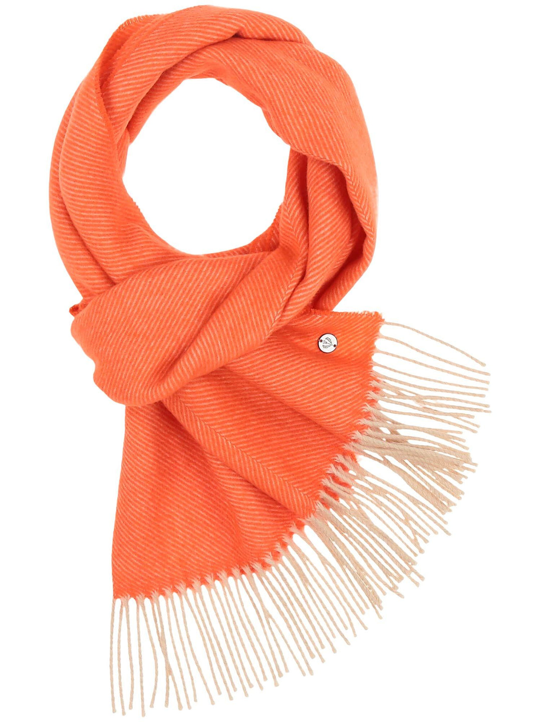 Sustainability Edition - Wollschal mit Fischgrät-Muster - cyber orange / OneSize | 648003-261