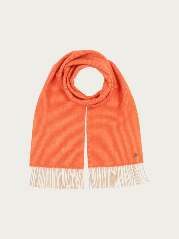 Sustainability Edition - Wollschal mit Fischgrät-Muster - cyber orange / OneSize | 648003-261