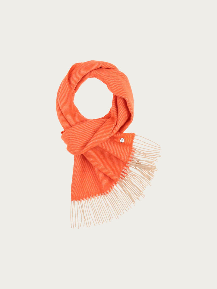 Sustainability Edition - Wollschal mit Fischgrät-Muster - cyber orange / OneSize | 648003-261