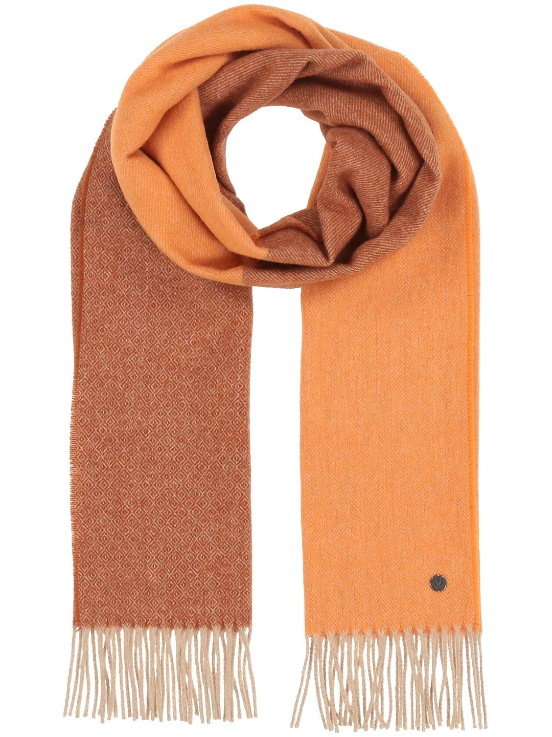 Sustainability Edition - Zweifarbiger Schal in Wollmischung - orange / OneSize | 648009-260