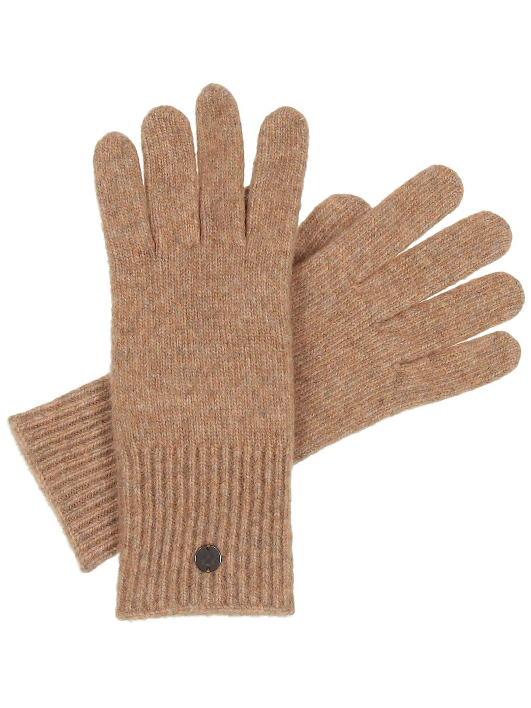 Einfarbige Strickhandschuhe in Wollmischung - camel / OneSize | 667088-180