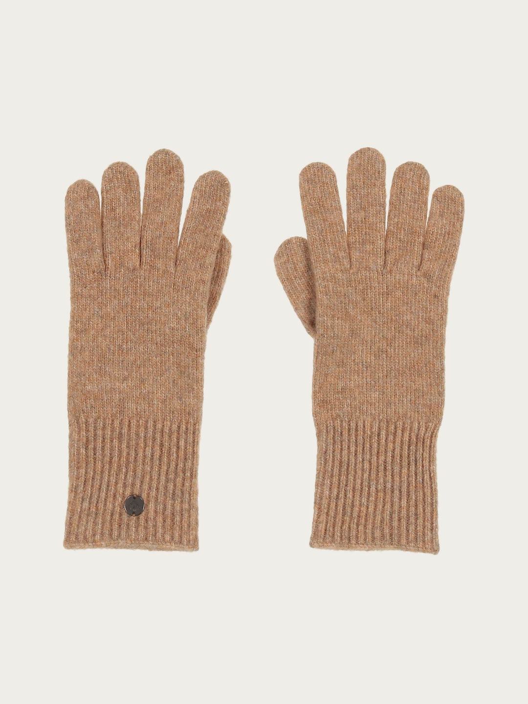 Einfarbige Strickhandschuhe in Wollmischung - camel / OneSize | 667088-180