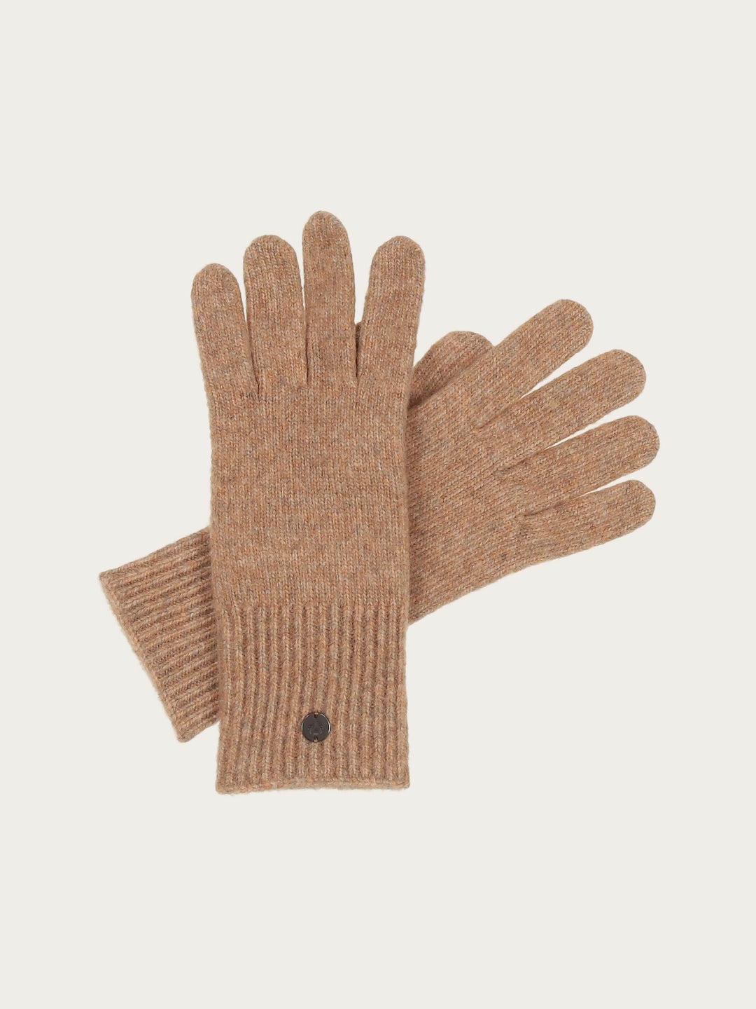 Einfarbige Strickhandschuhe in Wollmischung - camel / OneSize | 667088-180