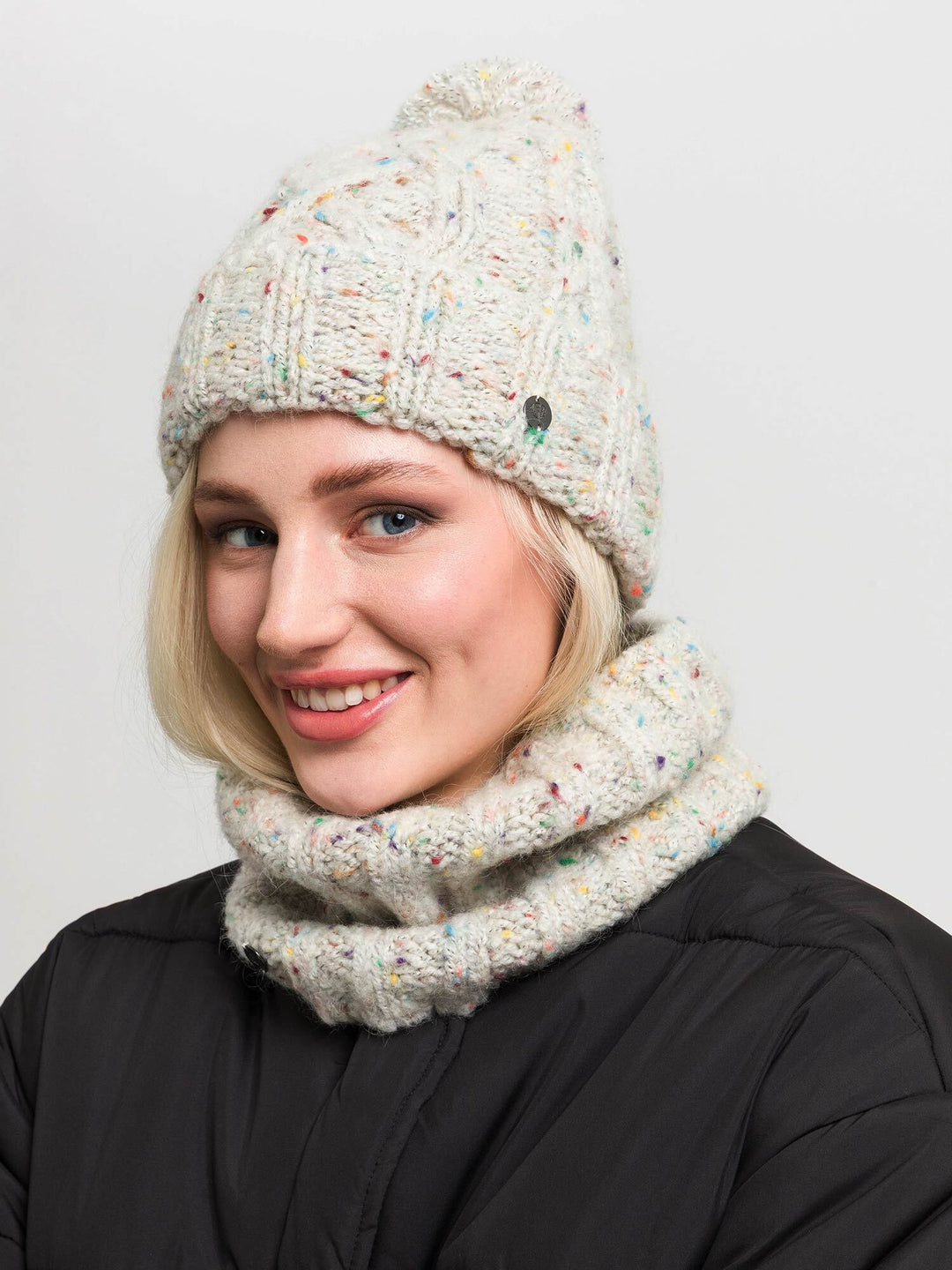 Melierter Strick-Loop in Wollmischung - marshmallow / OneSize | 667091-025