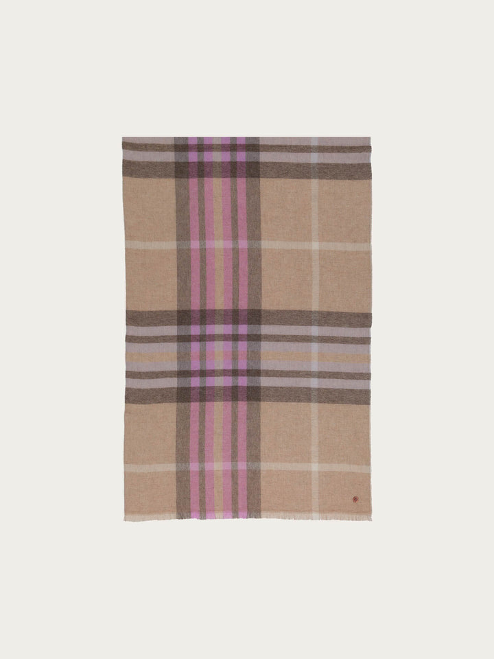 Zarte Stola mit FRAAS Plaid Karo aus reinem Kaschmir - sand / OneSize | 680028-174