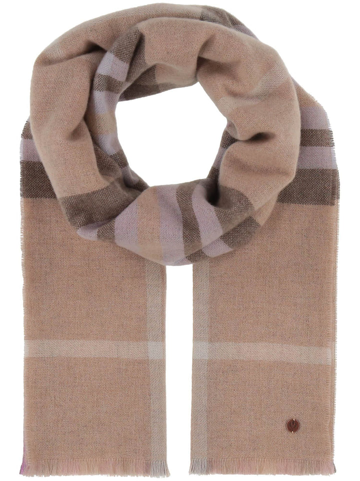 Zarte Stola mit FRAAS Plaid Karo aus reinem Kaschmir - sand / OneSize | 680028-174