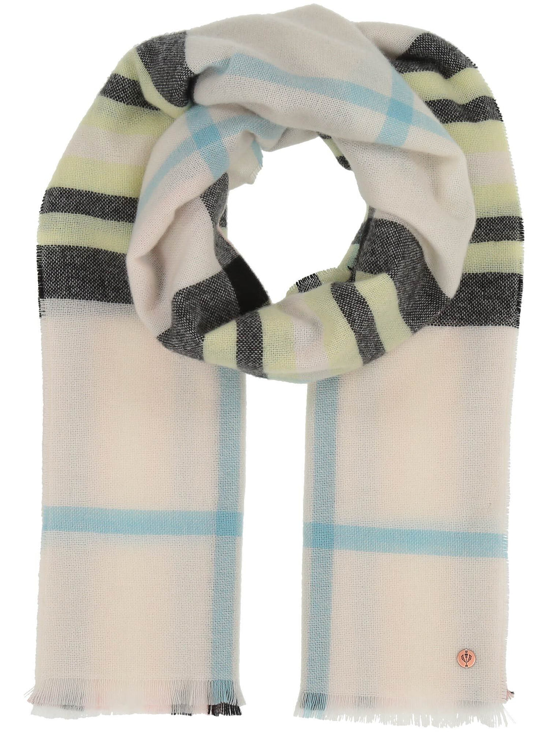 Zarte Stola mit FRAAS Plaid Karo aus reinem Kaschmir - organic green / OneSize | 680028-703