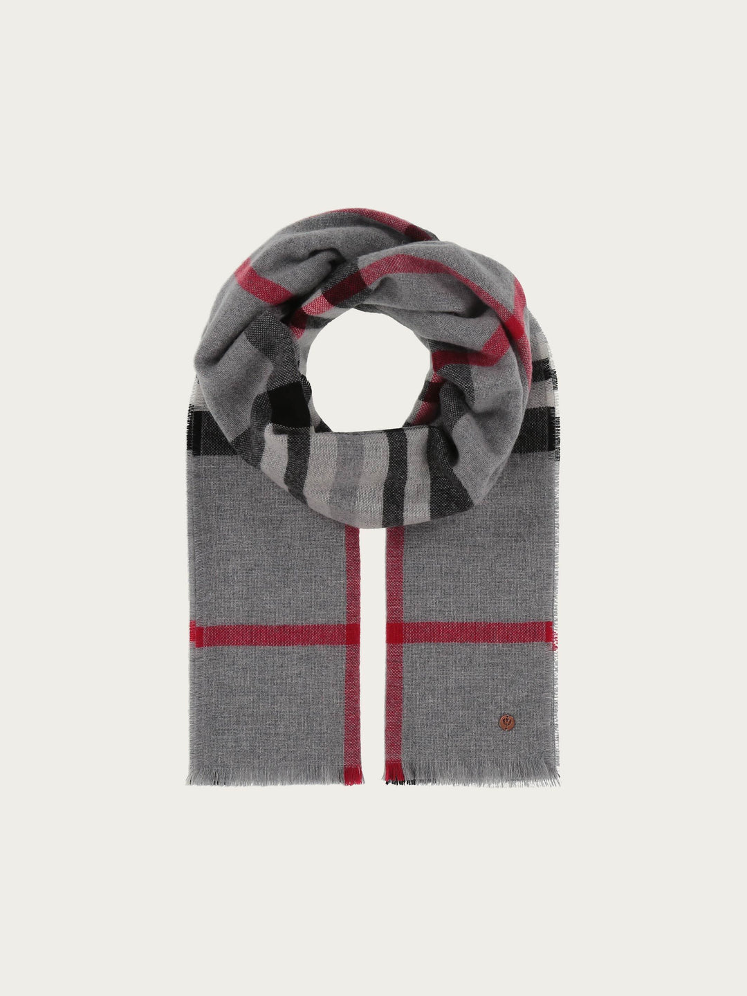 Zarte Stola mit FRAAS Plaid Karo aus reinem Kaschmir - grey / OneSize | 680028-960