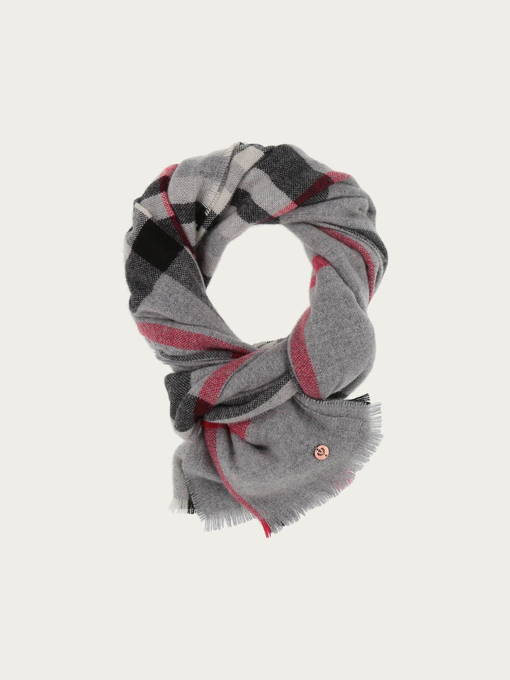 Zarte Stola mit FRAAS Plaid Karo aus reinem Kaschmir - grey / OneSize | 680028-960