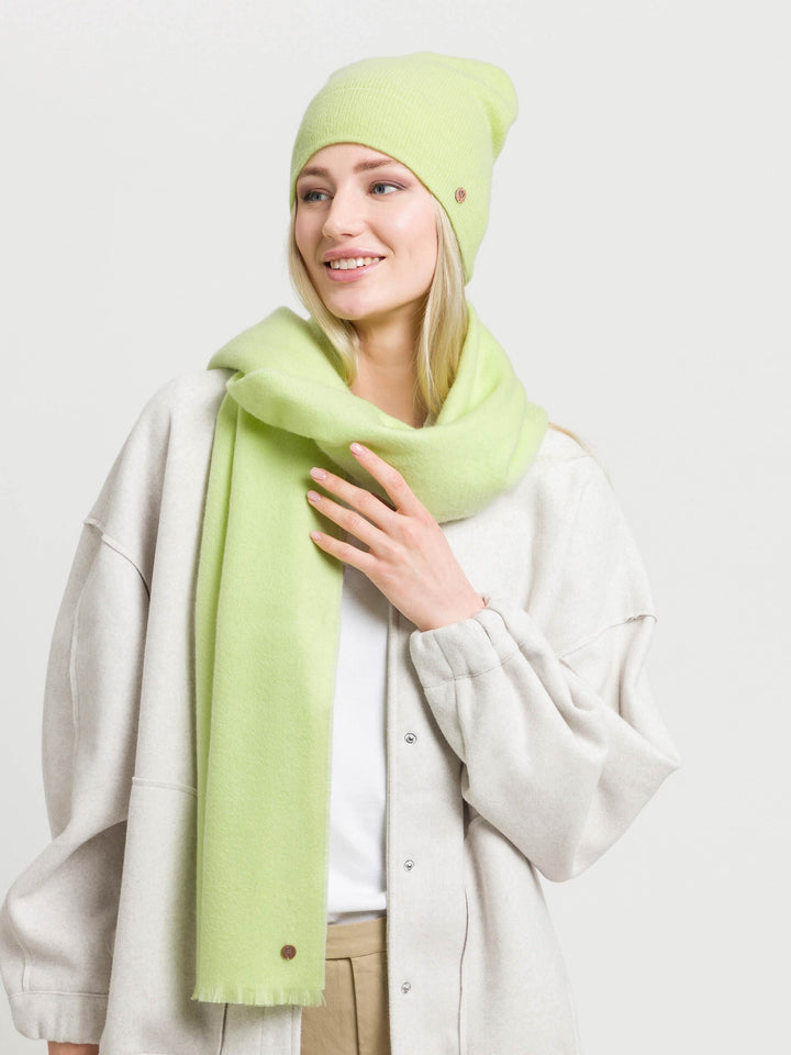 Einfarbiger Schal aus reinem Kaschmir - organic green / OneSize | 680031-703