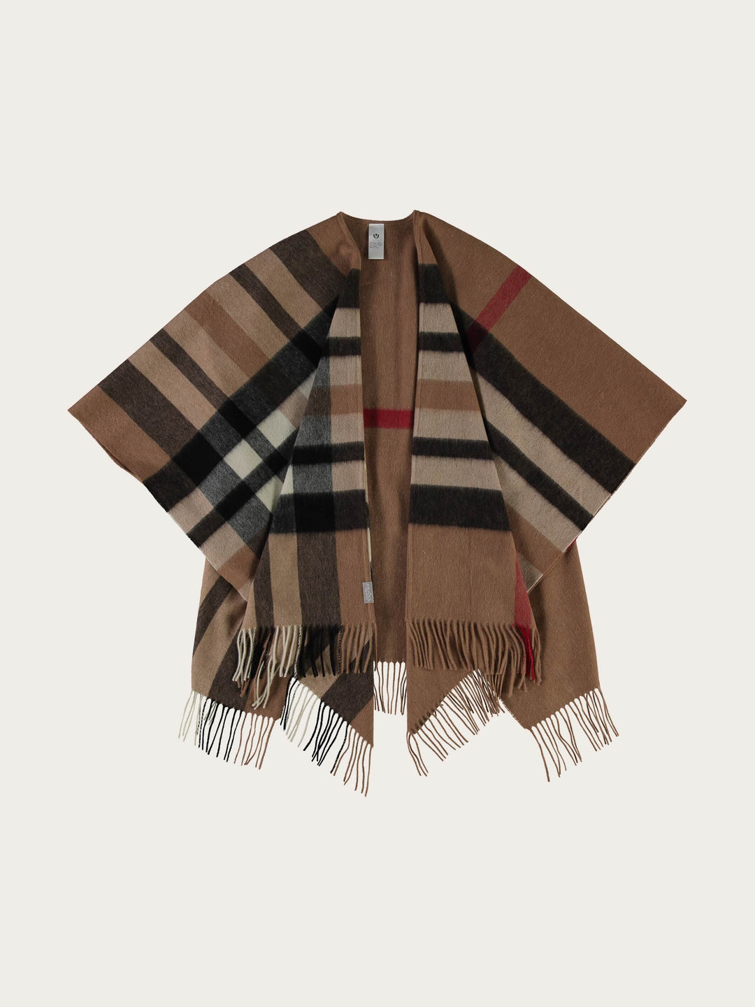 Poncho mit FRAAS Plaid Karo aus reiner Wolle - camel / OneSize | 680100-180