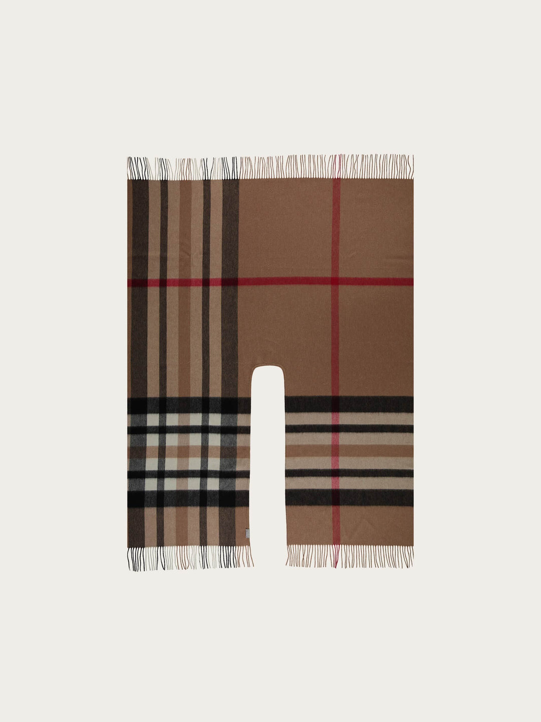 Poncho mit FRAAS Plaid Karo aus reiner Wolle - camel / OneSize | 680100-180