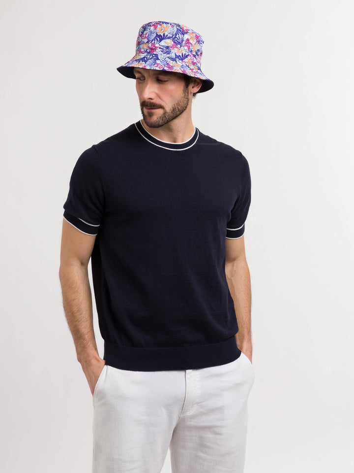 Wendbarer Bucket Hat einfarbig / bunt - navy / One Size | 629401-590