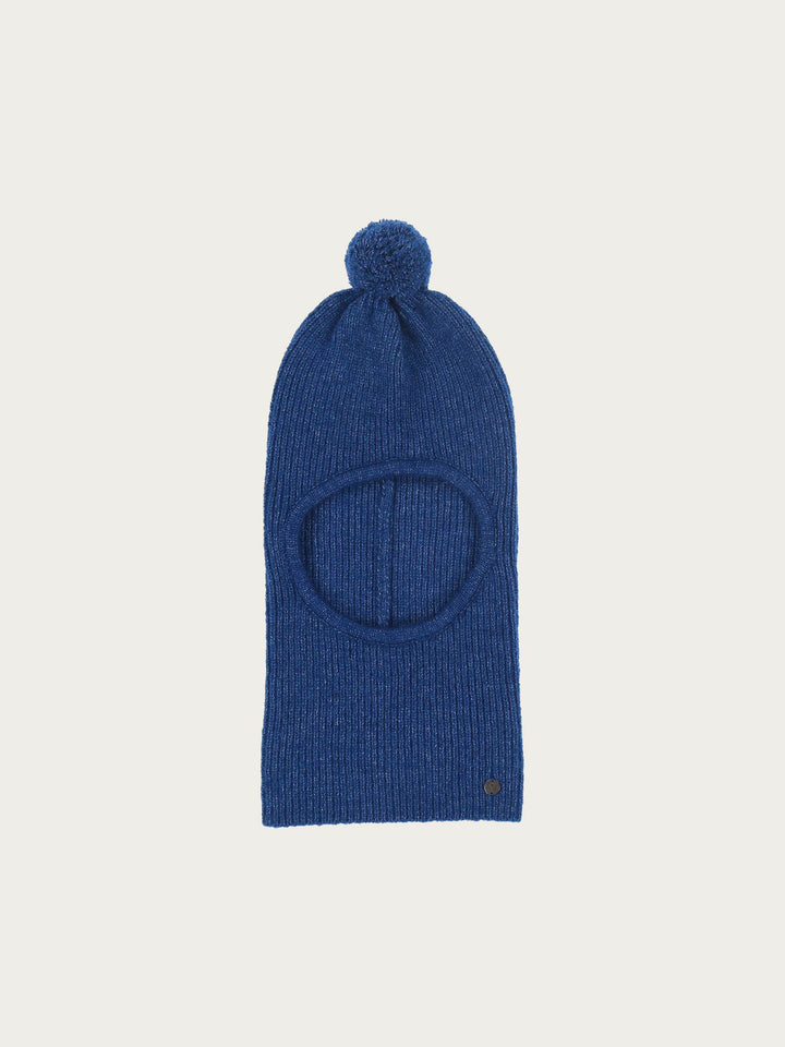 Sustainability Edition - Gerippter Strick-Kapuzenschal mit Pompon - royal blue / One Size | 647017-560