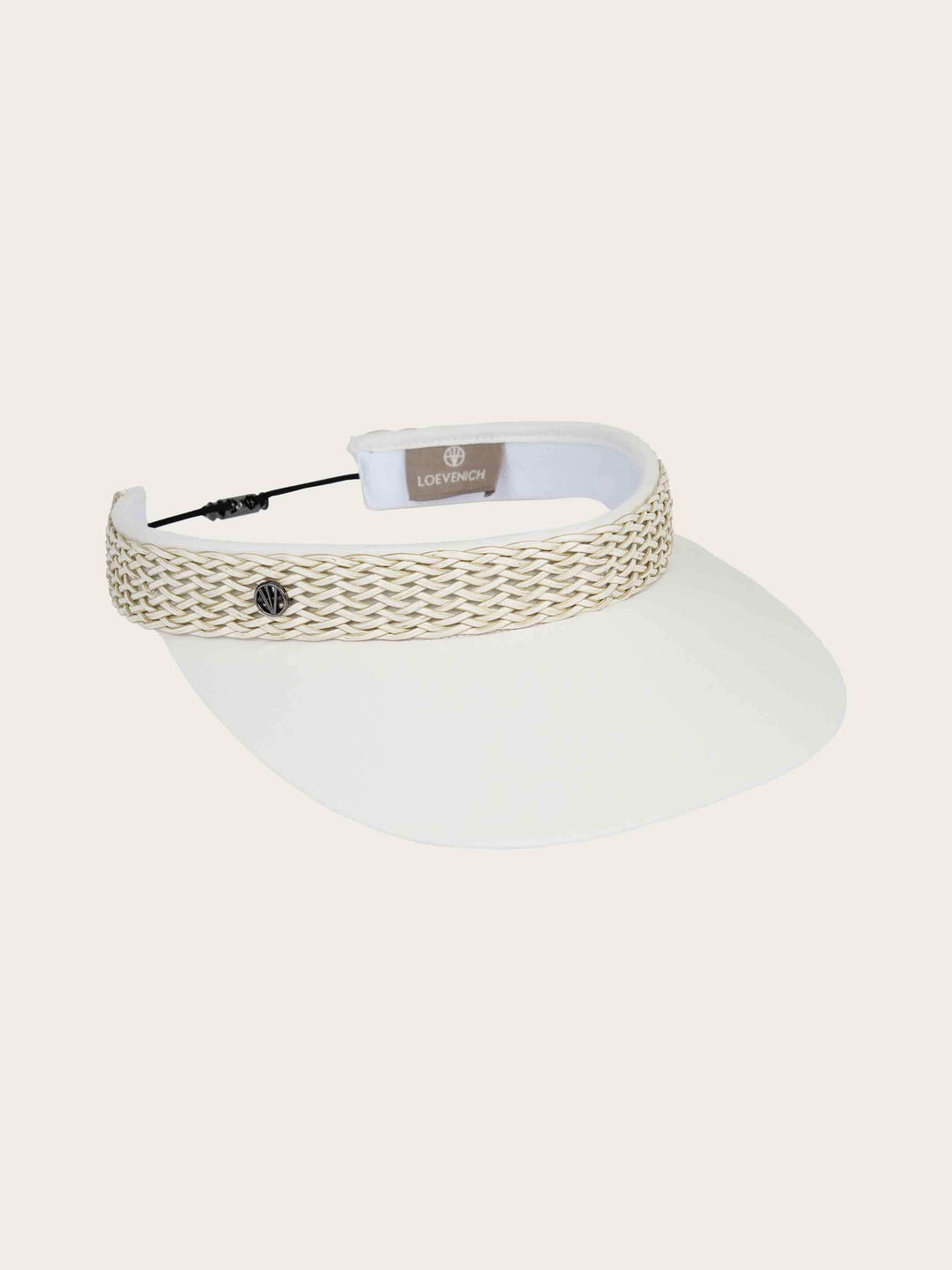 Loevenich Visor aus Baumwolle mit geflochtenem Kunstlederband - cream / One Size | 679004-030