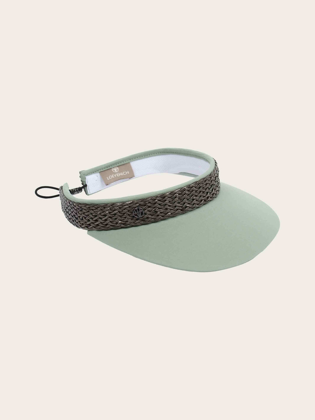 Loevenich Visor aus Baumwolle mit geflochtenem Kunstlederband - sage green / One Size | 679004-709