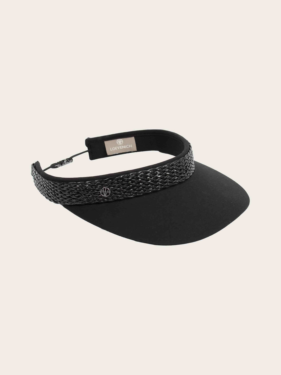 Loevenich Visor aus Baumwolle mit geflochtenem Kunstlederband - black / One Size | 679004-990