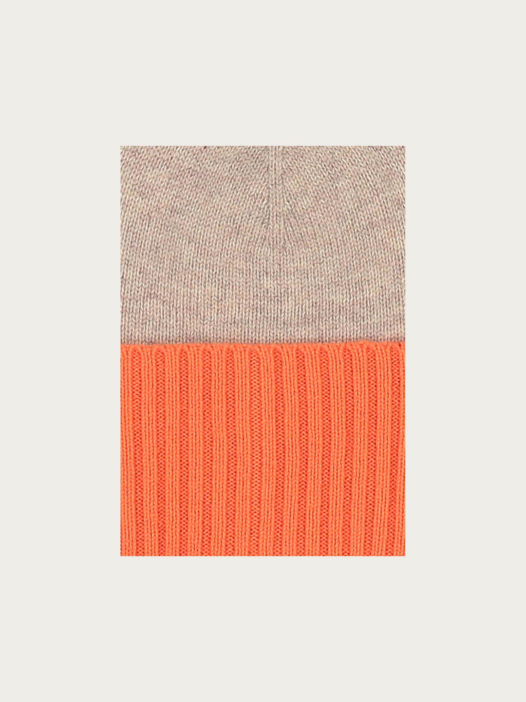 Strickmütze mit farblich abgesetzter Krempe in Kaschmirmischung - cyber orange / One Size | 684067-261