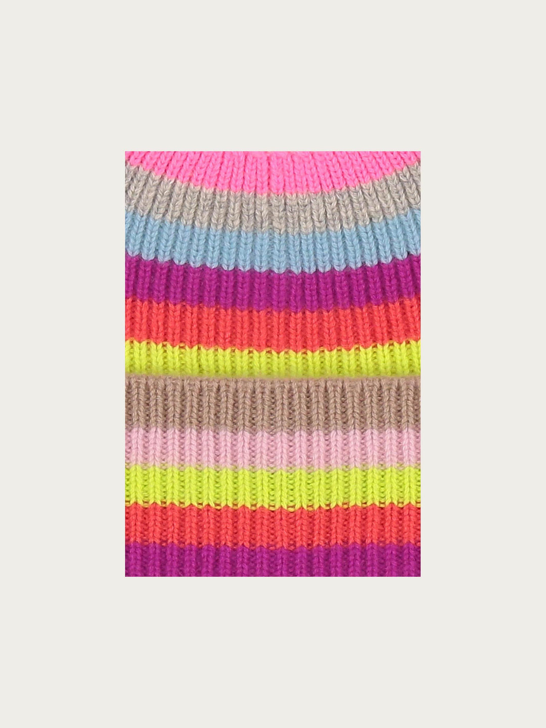 Geringelte Strickmütze aus reiner Wolle - multicolor / One Size | 684082-979