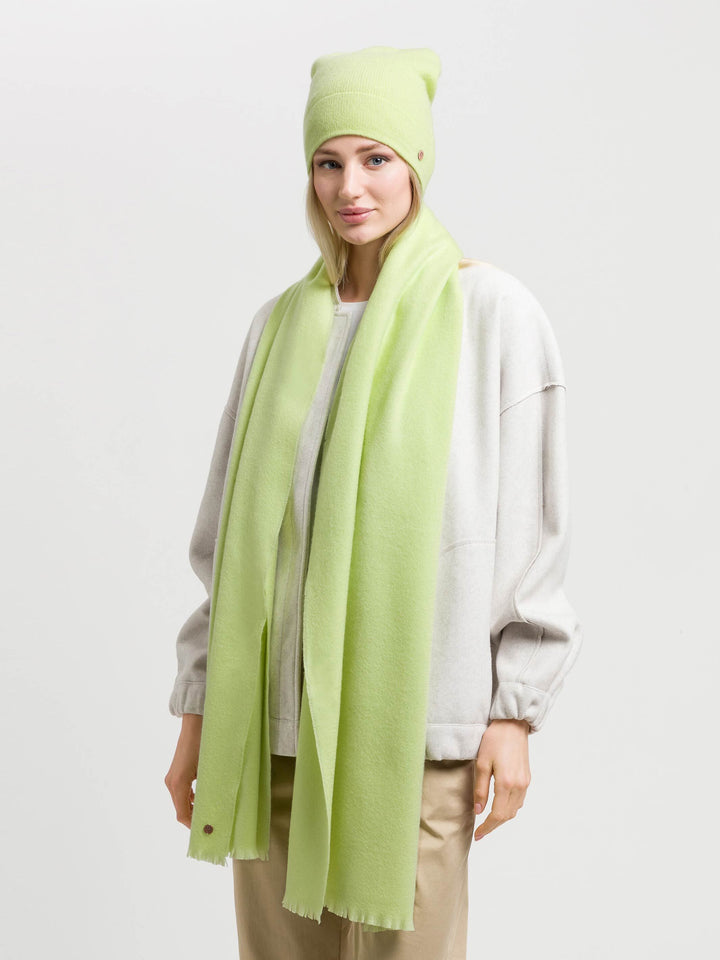 Strickmütze aus reinem Kaschmir - organic green / One Size | 684304-703