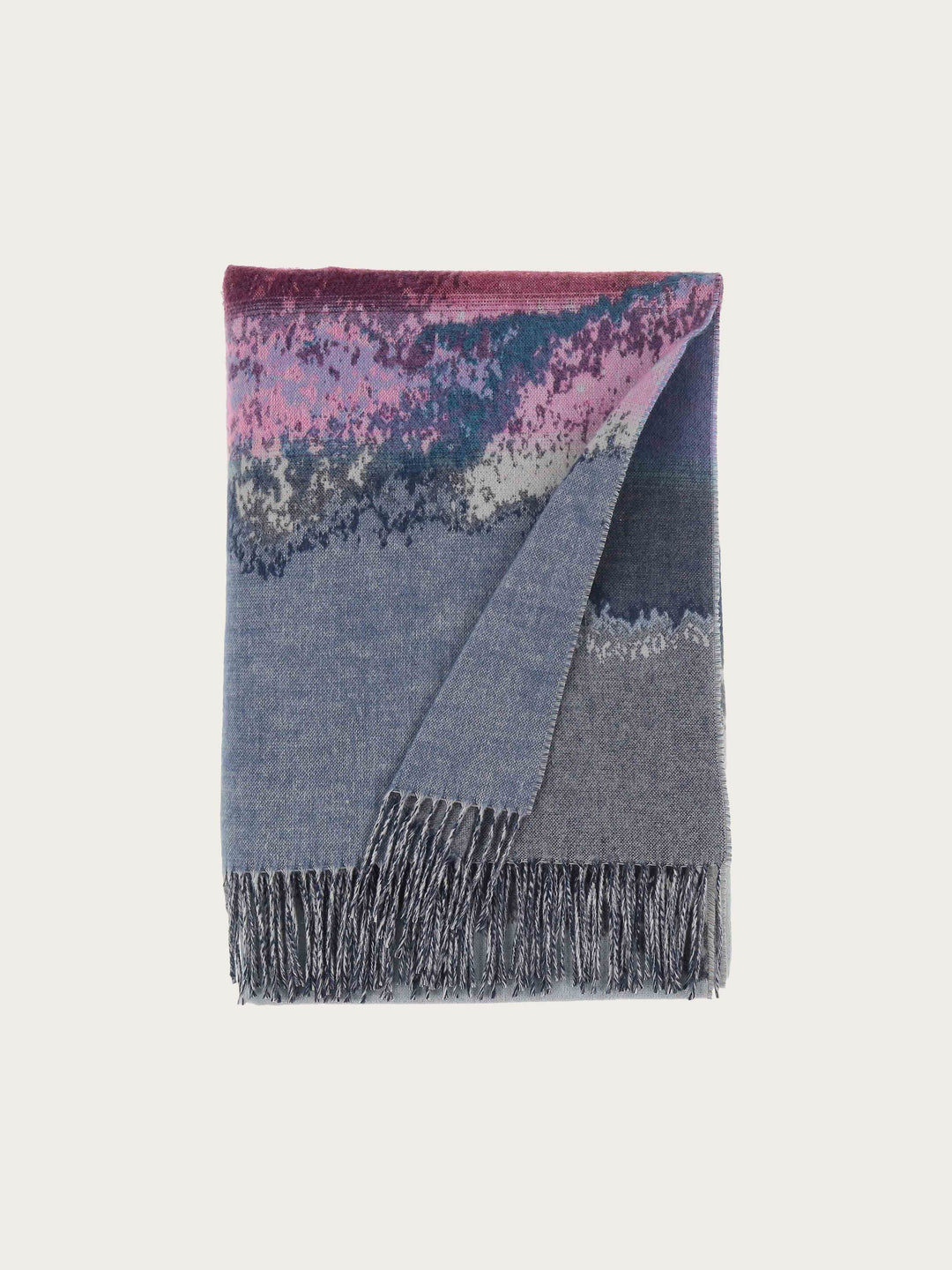 Sustainability Edition - Cashmink-Decke mit Aquarell-Design - Made in Germany - denim | 670203-580